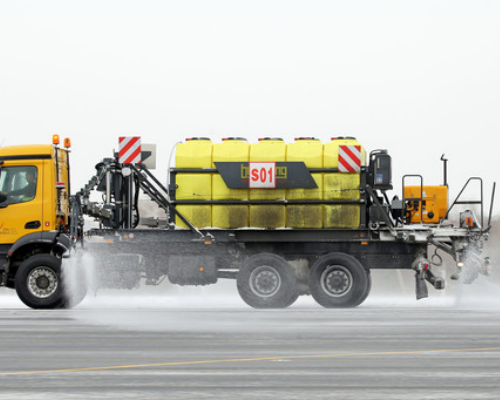 Application of series of acetate products for deicing of airport runway